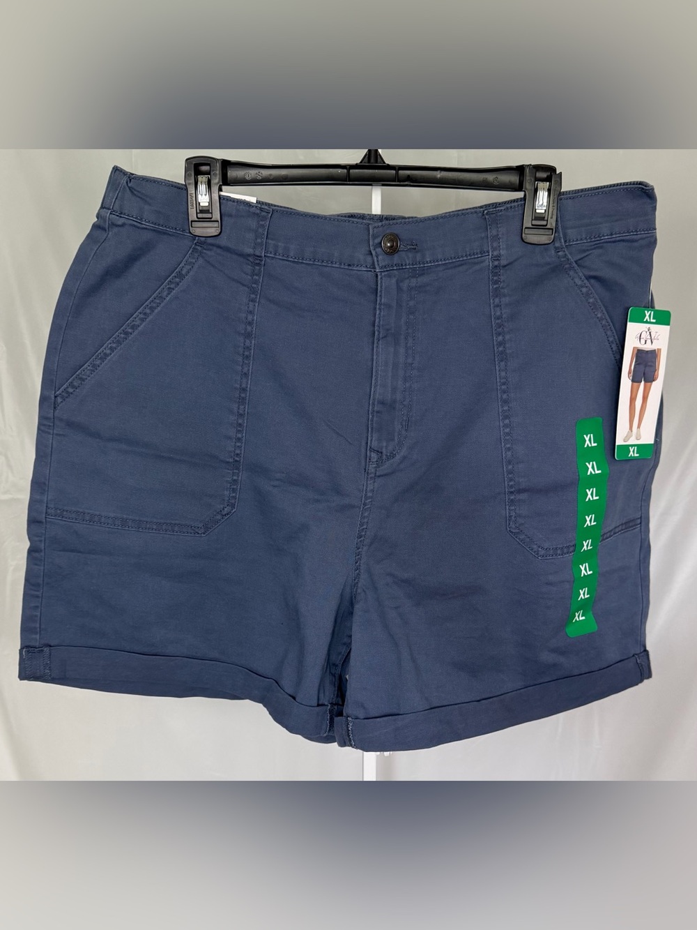 Gloria Vanderbilt Blue Utility Roll Cuff Shorts XL NWT